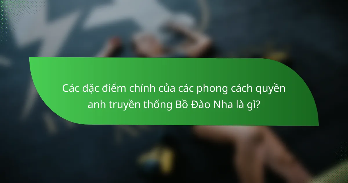 Các đặc điểm chính của các phong cách quyền anh truyền thống Bồ Đào Nha là gì?