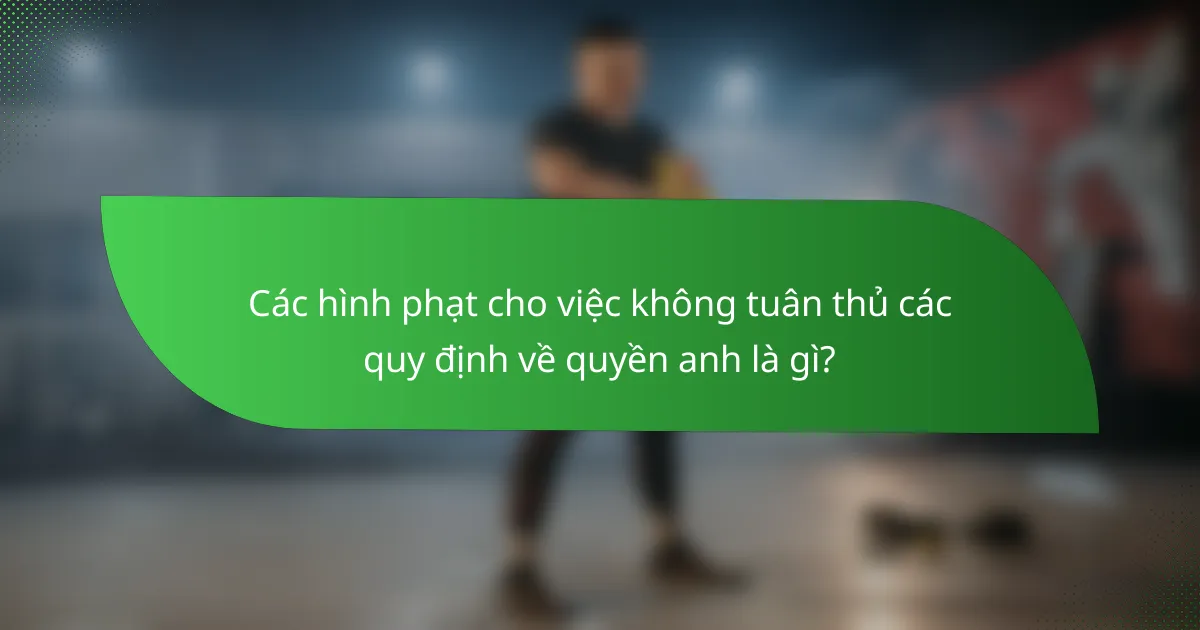 Các hình phạt cho việc không tuân thủ các quy định về quyền anh là gì?