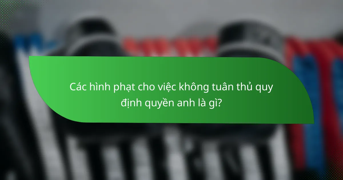 Các hình phạt cho việc không tuân thủ quy định quyền anh là gì?