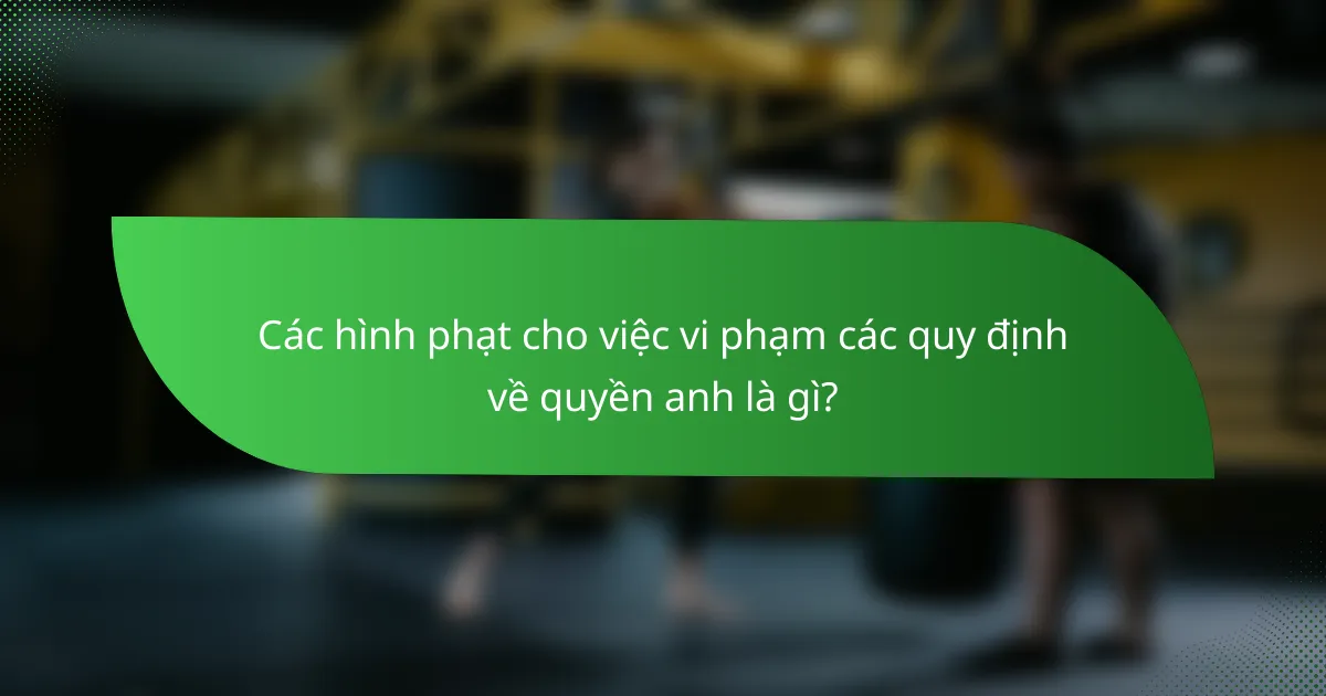 Các hình phạt cho việc vi phạm các quy định về quyền anh là gì?