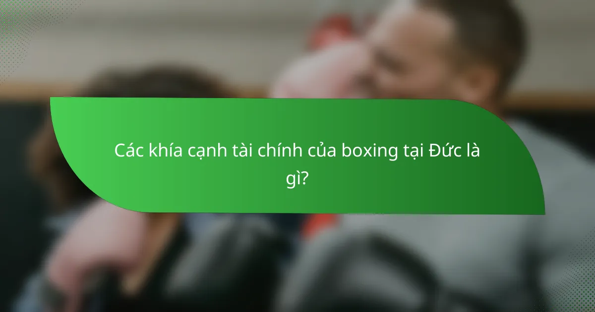 Các khía cạnh tài chính của boxing tại Đức là gì?