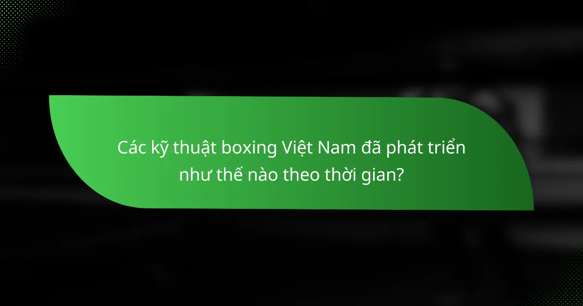 Các kỹ thuật boxing Việt Nam đã phát triển như thế nào theo thời gian?