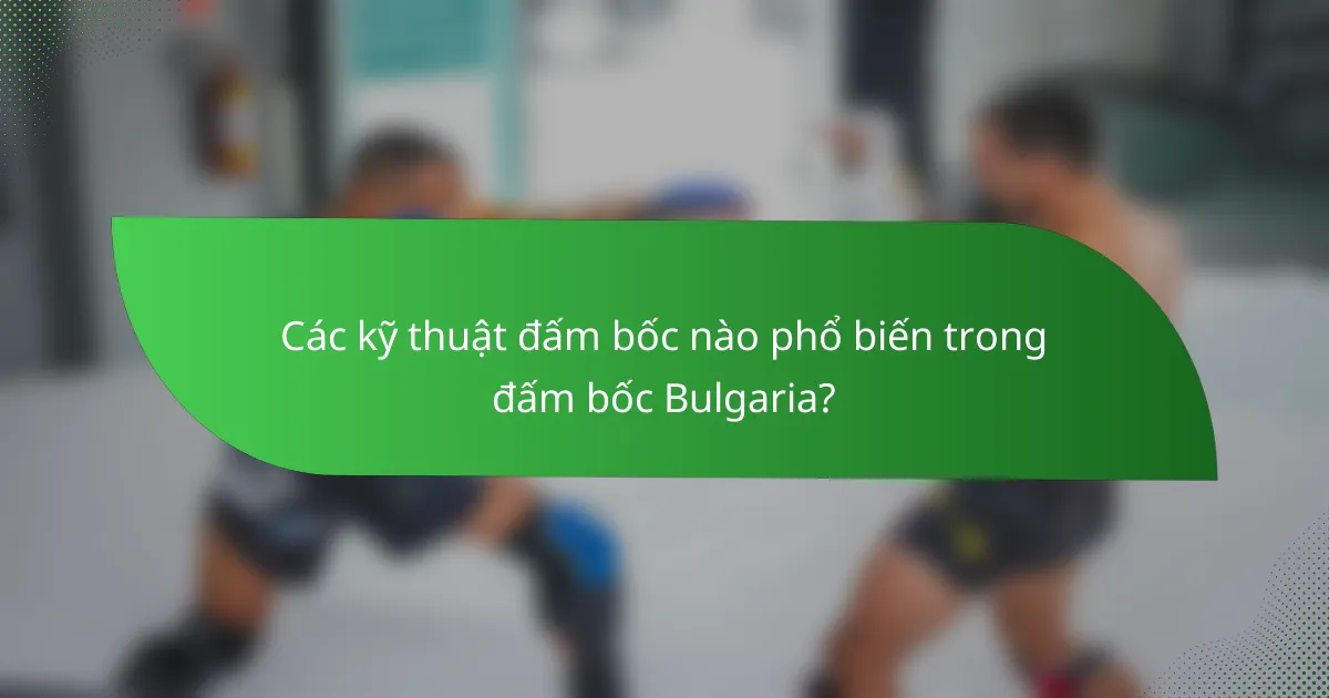 Các kỹ thuật đấm bốc nào phổ biến trong đấm bốc Bulgaria?