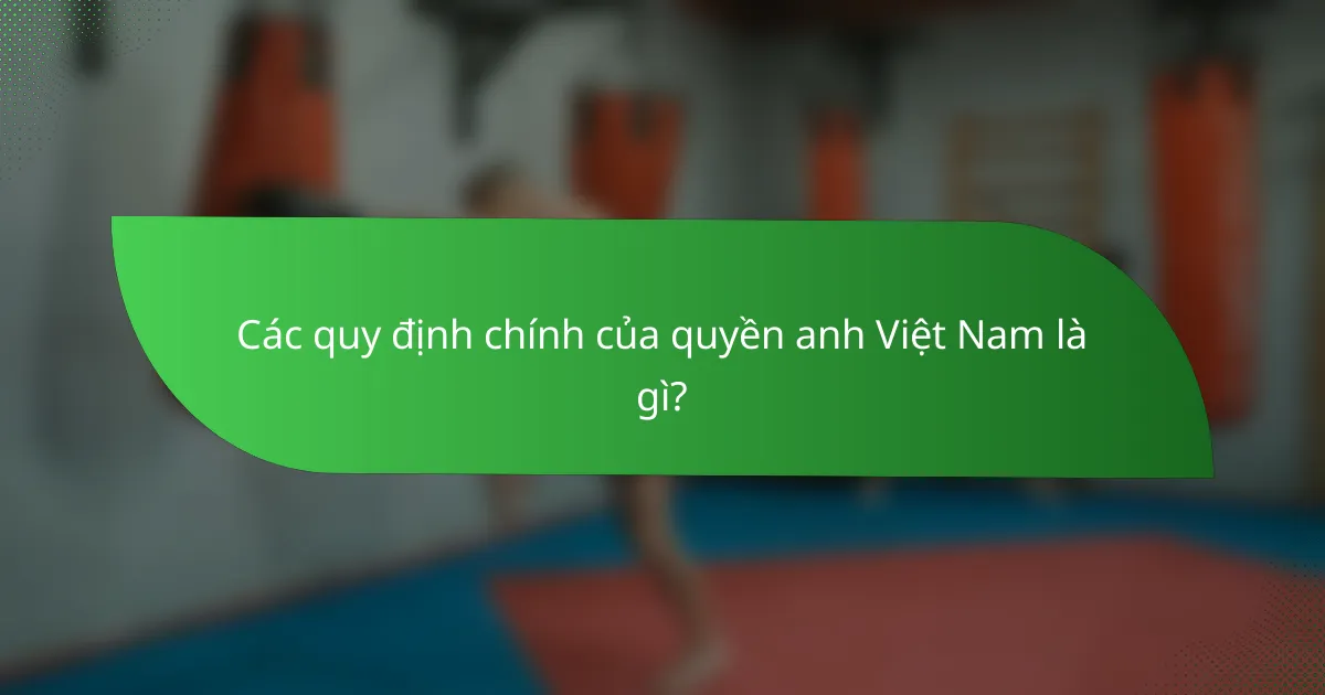 Các quy định chính của quyền anh Việt Nam là gì?