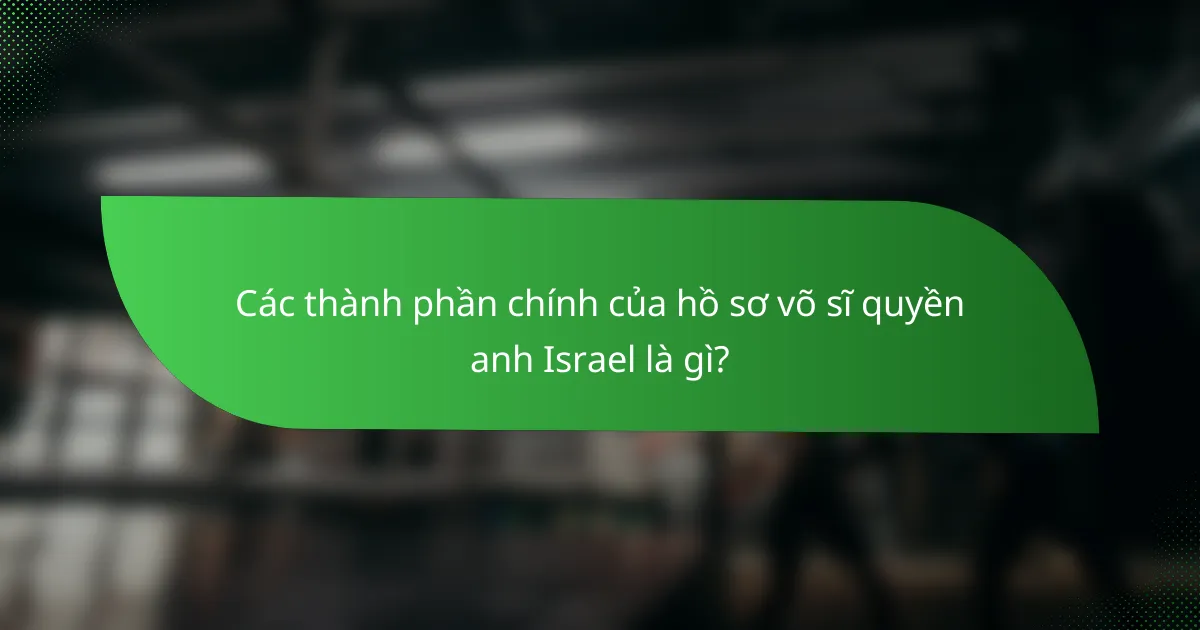 Các thành phần chính của hồ sơ võ sĩ quyền anh Israel là gì?
