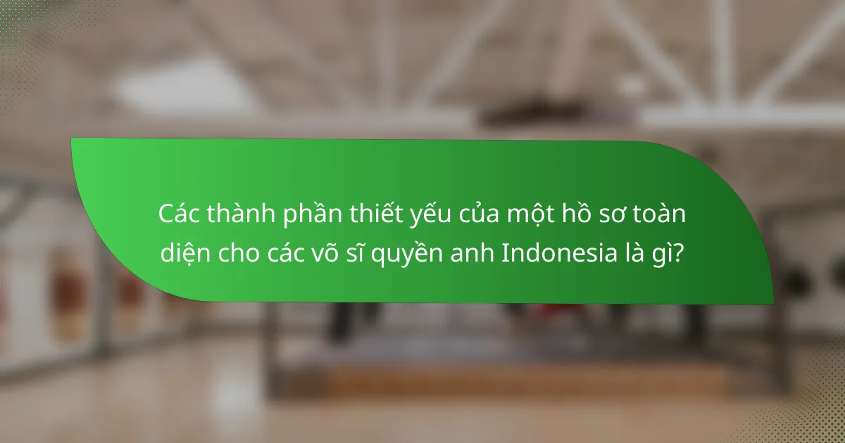 Các thành phần thiết yếu của một hồ sơ toàn diện cho các võ sĩ quyền anh Indonesia là gì?