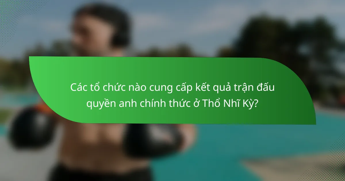 Các tổ chức nào cung cấp kết quả trận đấu quyền anh chính thức ở Thổ Nhĩ Kỳ?