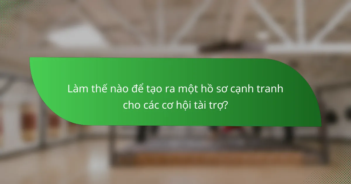 Làm thế nào để tạo ra một hồ sơ cạnh tranh cho các cơ hội tài trợ?