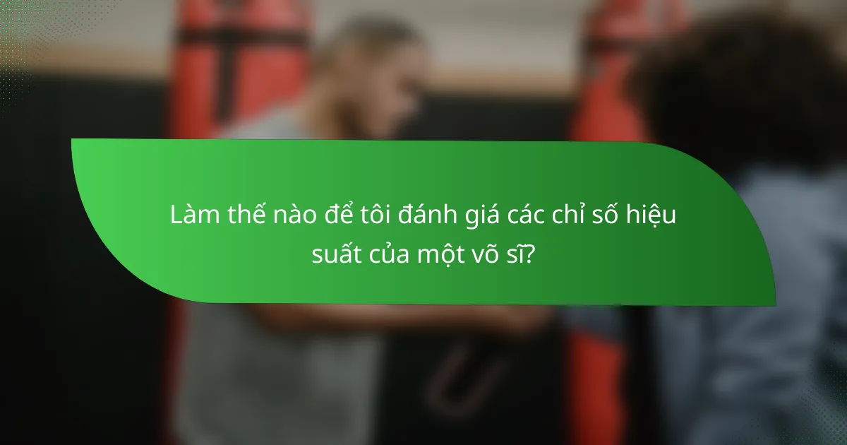 Làm thế nào để tôi đánh giá các chỉ số hiệu suất của một võ sĩ?