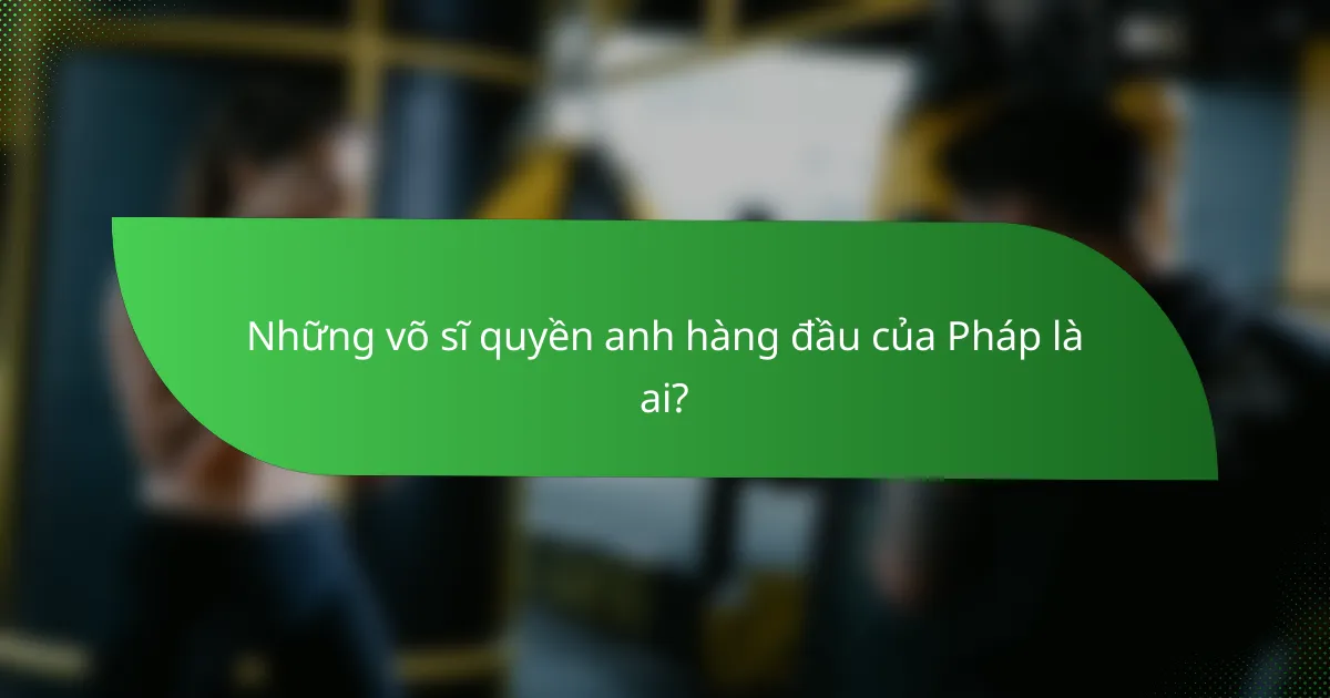 Những võ sĩ quyền anh hàng đầu của Pháp là ai?