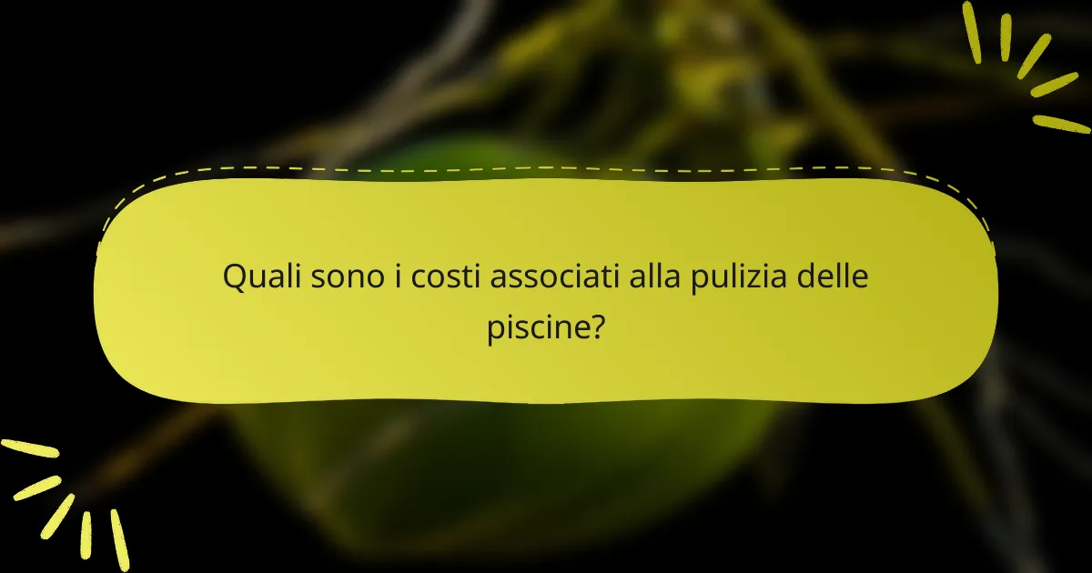 Quali sono i costi associati alla pulizia delle piscine?