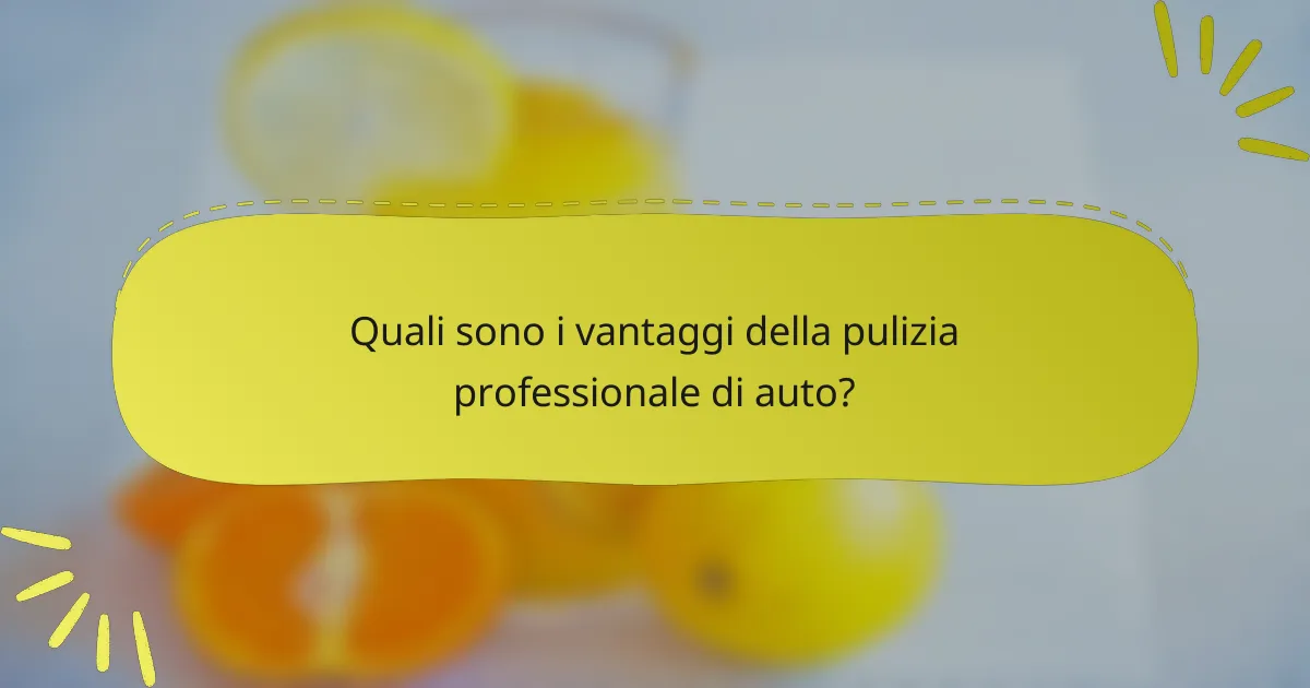 Quali sono i vantaggi della pulizia professionale di auto?